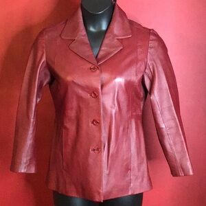TRIBECA STUDIO LEATHER BLAZER SIZE PS*